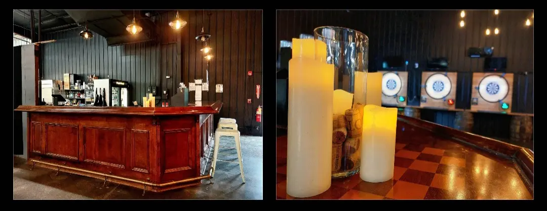 Bar, candlelight and dart area
